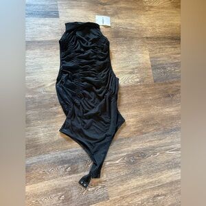 Forever 21 Black Ruched One Piece Bodysuit